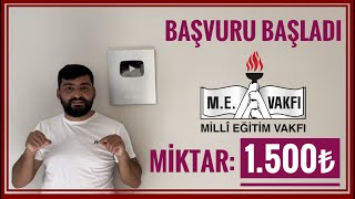 MİLLİ EĞİTİM VAKFI BURSU  1500₺ KARŞILIKSIZ BURS MEV BURSU BAŞVURUSU BURS VEREN KURUMLAR 2024 [upl. by Auerbach943]