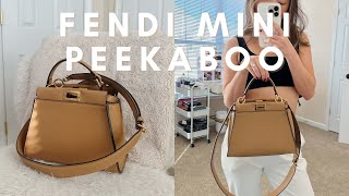 meet my first FENDI handbag  mini peekaboo in beige ft MERIT [upl. by Sall]