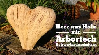 Großes Herz aus Holz schnitzen mit Arbortech Turboplane und Woodcarver [upl. by Ytok]