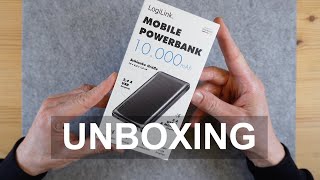 LogiLink Mobile Powerbank 10000 mAh Aldi Unboxing 4K [upl. by Lorianna789]