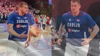 Nikola Jokic  TOTALLY FOCUSED ON WINNING  doing his WARM up ROUTINE before the game [upl. by Asyen]