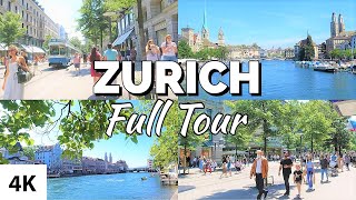 ZURICH Summer Tour Switzerland 4K [upl. by Lenad]