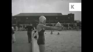 1950s Butlins Filey Tearoom Playground Pool Rare Archive Footage [upl. by Jabin296]