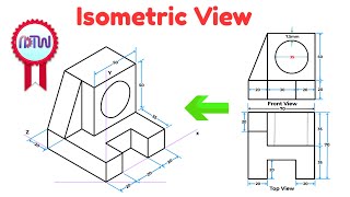 Isometric Projection  Conversion of Orthographic 2D Drawing Into Isometric 3D Drawing Q No 2 [upl. by Noryk131]