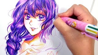 No Erasing  Colorful Ballpoint Pen Artwork  Cheap Art Supply [upl. by Tedie775]