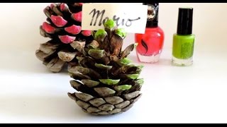 Segnaposto con pigne decorate  Tutorial [upl. by Nathanial65]