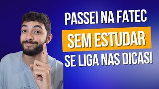 Dicas para passar no vestibular da fatec [upl. by Dominik]