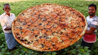 Pepperoni Pizza Recipe Without Oven  Biggest Italian Pizza Never Seen Before  Grandpa Kitchen [upl. by Hgielrac421]