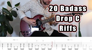 20 Badass Drop C Guitar Riffs with Tabs [upl. by Samale]