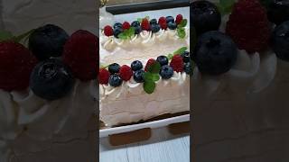 Меренговый рулет 🍰 рецепты рецепт еда вкусно кулинария меренга рулет [upl. by Claudy378]