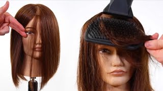 One Length Haircut Tutorial  Flat Wrap Blow Dry Technique [upl. by Brucie423]