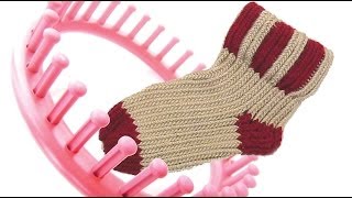 How to knit a sock on a round knitting loom socks [upl. by Heron660]