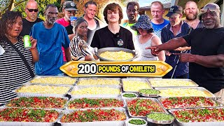 Cooking 200 Pounds Of Omelets For The Homeless [upl. by Aninad]