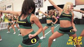 University of Oregon Cheerleader Live Pre Game Performance U of O vs Purdue 2009 [upl. by Aikel]