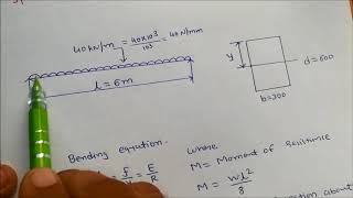 Bending stress in beams problem 1Mechanics of Solids [upl. by Orin430]