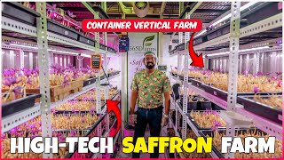 Hightech Vertical SAFFRON FARM in Shipping Container  Indoor Vertical SAFFRON FARMING [upl. by Lindeberg234]