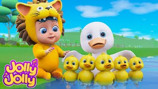 🦆🦆🦆Five little ducks Toodly doodly doo  More  Jolly Jolly  Learn and Play  Nursery Rhymes [upl. by Viridissa94]