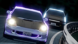 AE86 vs ZZW30 Revamped Battle  Initial D  Blender [upl. by Melena]