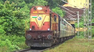 8 IN 1 NON STOP BACK TO BACK EXPRESS amp RORO TRAINS AT SAUNDAL RAILWAY STATION  KONKAN RAILWAYS [upl. by Aisyat]