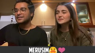 Merub singing with her fiance asim azhar ❤️ Merub ali updates [upl. by Primalia]