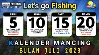 JADWAL MANCING BULAN JULI 2023  JADWAL PASANG SURUT AIR LAUT 2023 [upl. by Getraer]