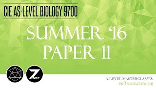 CIE AS Biology 9700  S16 P11  Solved Past Paper [upl. by Idoux56]