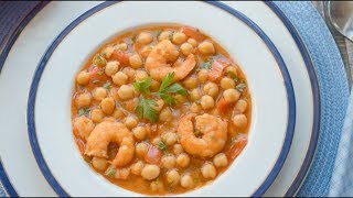 GARBANZOS con LANGOSTINOS un guiso con MUCHO SABOR [upl. by Adnoryt]