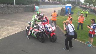 John McGuinness celebrates winning this years Senior TT at record breaking pace [upl. by Liscomb]