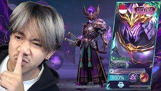 REVIEW SKIN LUCKYBOX SABER ONIMARU YANG SUDAH DI REVAMP  Mobile legends [upl. by Blossom]