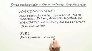 Disaccharide  Besondere Glykoside  Chemie  Organische Chemie [upl. by Forelli]