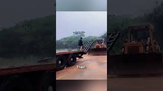 Working Against the Rain A Womans Determination to Load a Bulldozer [upl. by Yanehc]