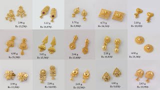 Latest Gold Tops Earrings Designs With Weight And Price  Shridhi Vlog [upl. by Kerby113]