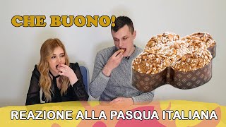 Stranieri mangiano la Colomba di Pasqua Reazione alla Pasqua Italiana Italian food reaction [upl. by Annoled]