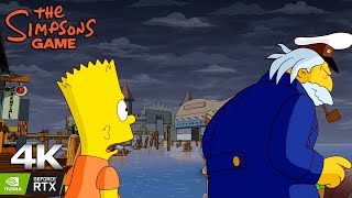 Bart And Lisa Simpson Defeat The Dolphin Army  The Simpsons Game 4K RTX [upl. by Ahsikcin135]