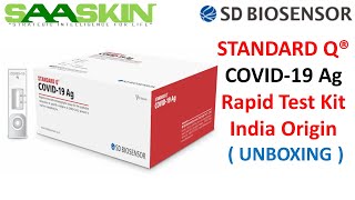 Standard Q COVID19 Antigen Ag Test Kit  Indian Origin  SD Biosensor [upl. by Otanod]