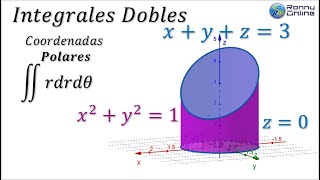 Volumen con cilindro y plano inclinado con integral doble  COORDENADAS POLARES  GEOGEBRA  MAPLE [upl. by Hort]