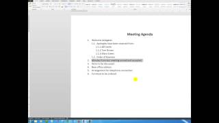 Create a professional meeting agenda using multilevel list bullet points [upl. by Booma]