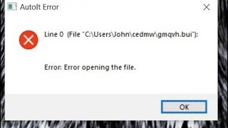 M windows Errror AutoIt Error Fixed  windows 1011 virus [upl. by Sher]