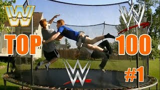 Top 100 WWE Finishers of ALL TIME on Trampoline Part 1 100  51 [upl. by Jennine547]