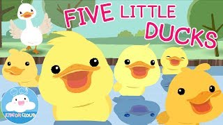 Five Little Ducks  Nursery Rhymes  เพลงเป็ดน้อย 5 ตัว  เพลงเด็กภาษาอังกฤษ by KidsOnCloud [upl. by Ahsaela57]