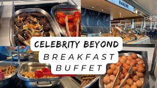 Celebrity Cruises  Celebrity Beyond Buffet food at breakfast in the Oeaanview Cafe [upl. by Acinimod]