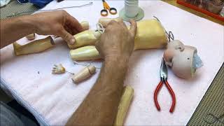 Step By Step How To Restring An Antique Ball Jointed Doll [upl. by Ellehsar]