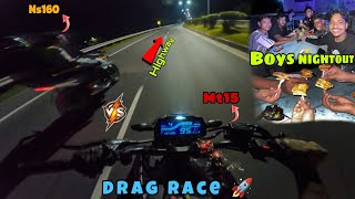 First night out vlog 😍  Brutal drag race mt15 vs ns160 🚀 [upl. by Nyltiac]