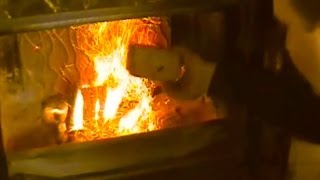 Homemade Biofuel Briquettes Burning [upl. by Kinsler732]