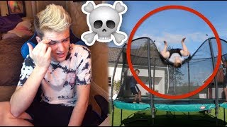 REACTING TO BAD TRAMPOLINE FAILS 2 [upl. by Birkner]