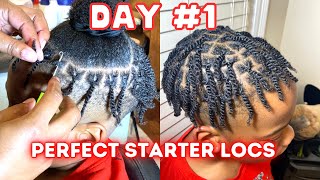 Tutorial on Perfect🔥 MEN Two strand twistStarter LocsInterlocking crochetMen short hair [upl. by Zailer]