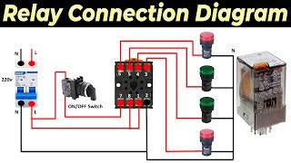 8 Pin Relay Connection Diagram  8pin relay wiring and working [upl. by Salvadore]