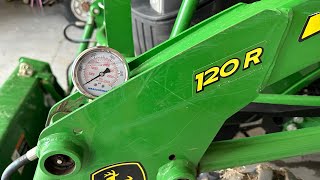 John Deere 2025r Hydraulic Pressure Test 120r Loader amp Cold Starts [upl. by Sanborn248]