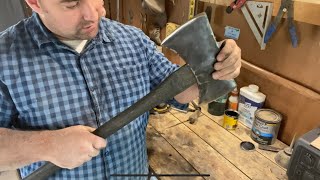 Rehanging an Evansville good service axe head [upl. by Regni]