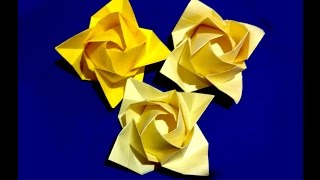 Origami rose  flower Ideas for present decoration Fukuyama Rose Ideas for Valentines day [upl. by Anegue]